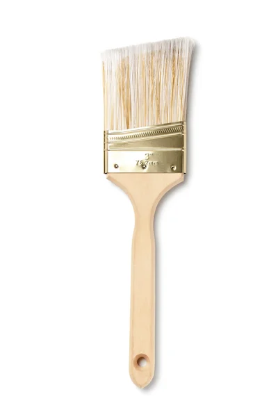 Beyaz bir boya fırçası ile görünümü — Stok fotoğraf