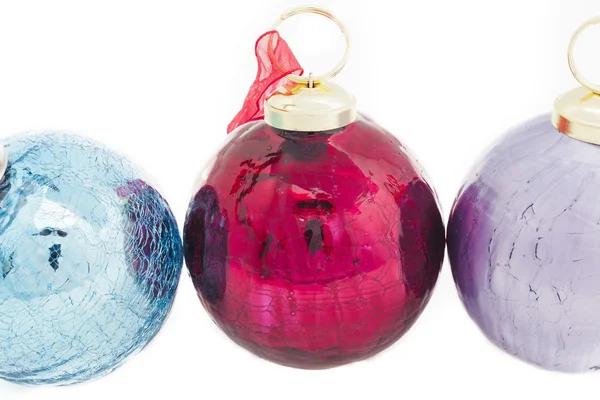Close up cropped image of colorful christmas baubles Royalty Free Stock Images