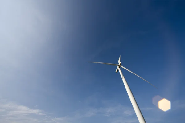 Low angle view of a wind power turbine Royalty Free Stock Photos