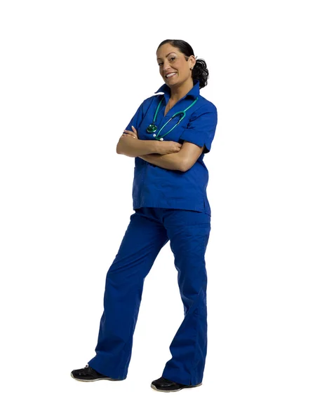 444 glad kvinnlig sjuksköterska — Stockfoto