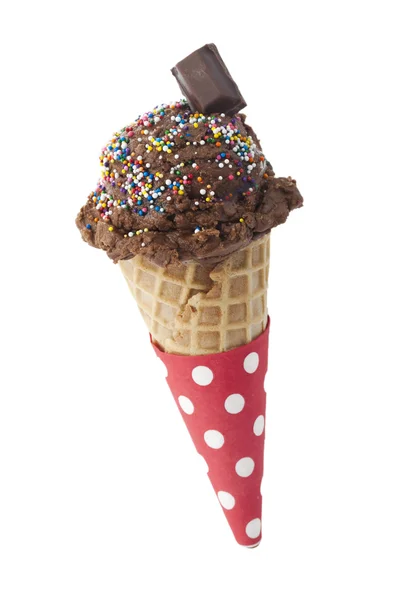 119 chocolate ice cream cone — Stock Photo, Image
