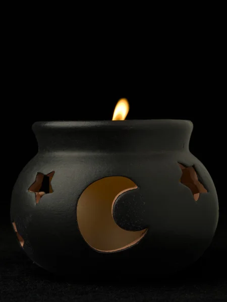 Witch pot candle holder — Stock Photo, Image