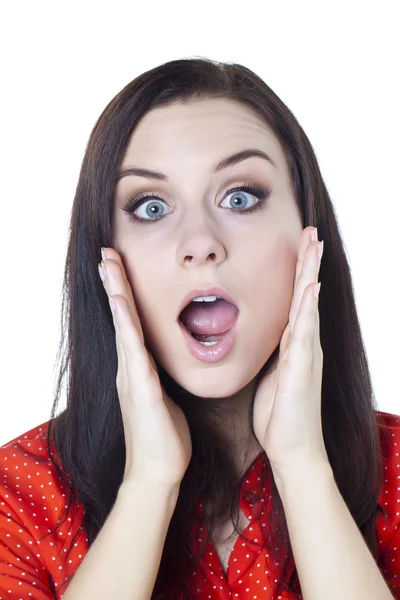 24 surprised young woman — Stock Photo, Image