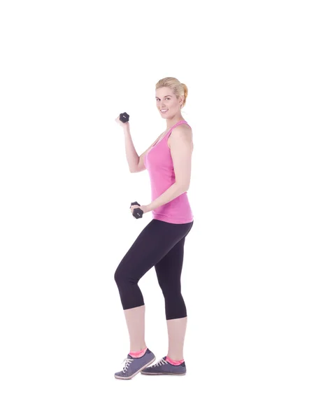 Woman lifting dumbbells — Stock Photo, Image