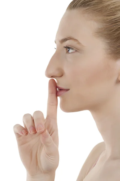 Mujer en gesto de silencio —  Fotos de Stock