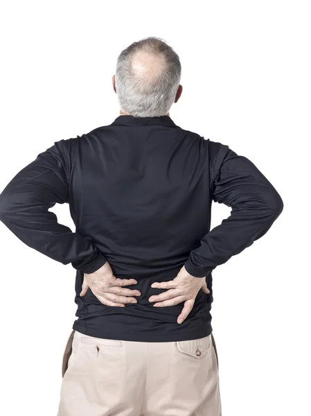 Alter Mann mit Rückenschmerzen — Stockfoto
