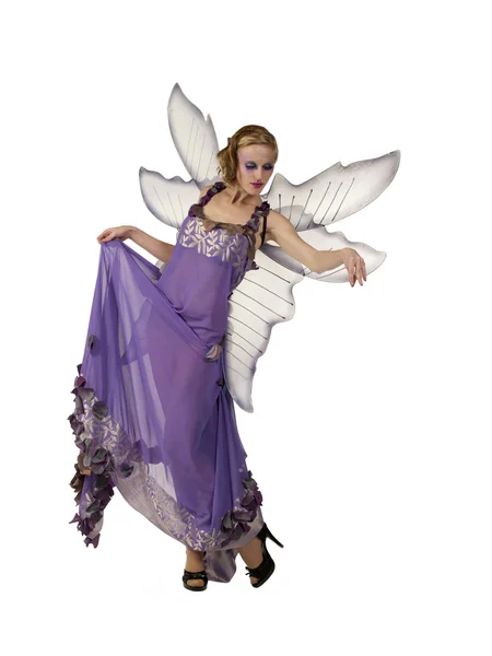 Young fairy posing over white — Stock Photo, Image