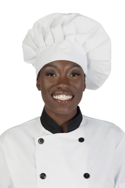 Usmívající se žena kuchař — Stock fotografie