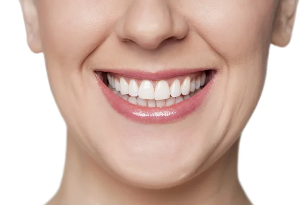 歯を見せる笑顔を持つ女性 — ストック写真