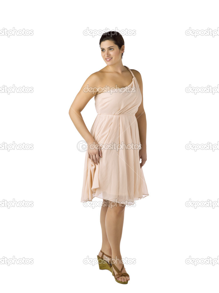 smiling woman wearing dress