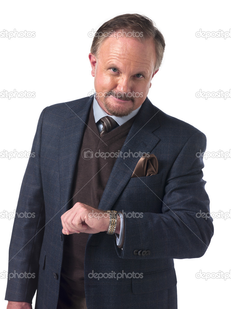 326 businessman checking the time