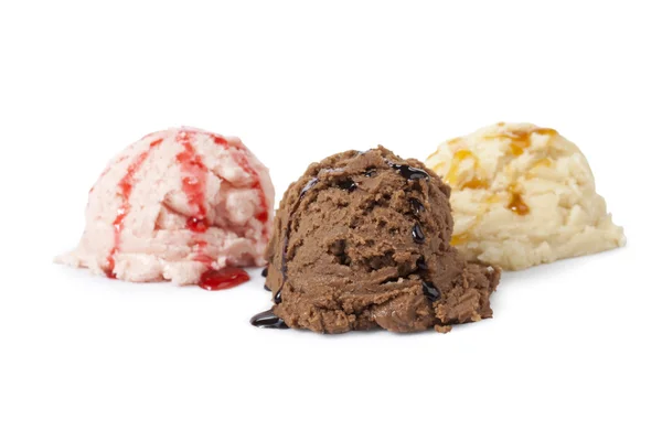 Tres cucharadas de helados —  Fotos de Stock