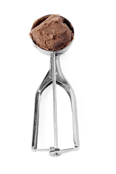 87 çikolatalı dondurma kaşık — Stok fotoğraf