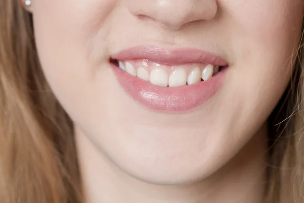 Smiling lips of woman — Stock Photo, Image