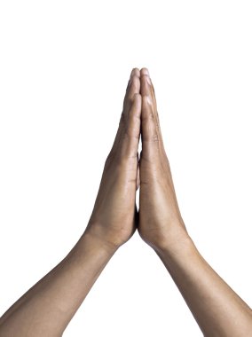 bir insanın dua eden eller