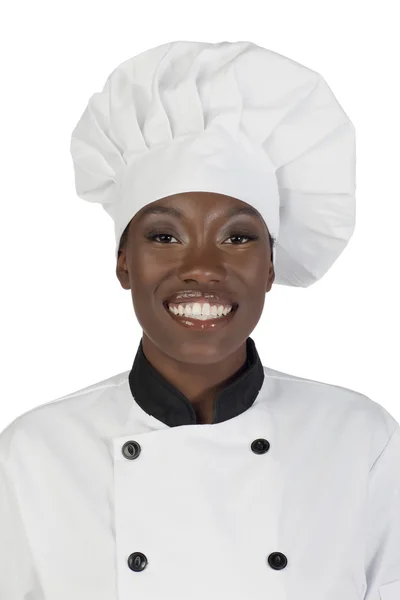 Усміхнене жіночий шеф-кухаря — стокове фото
