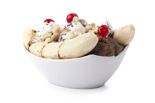 Banana boat ice cream — Stock Photo, Image