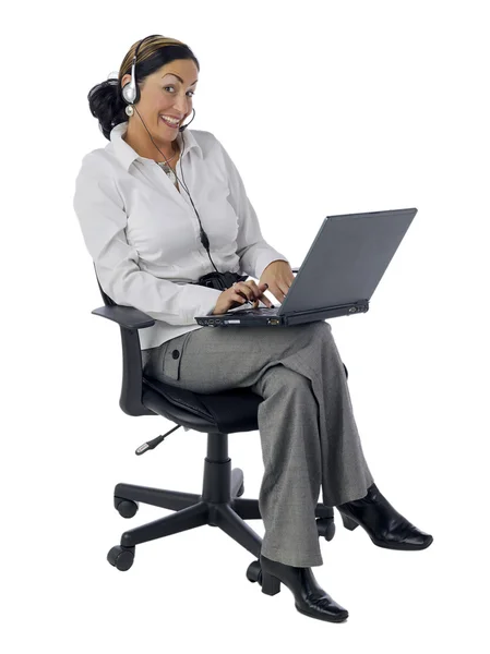 Businesswoman using laptop — Stock Photo, Image