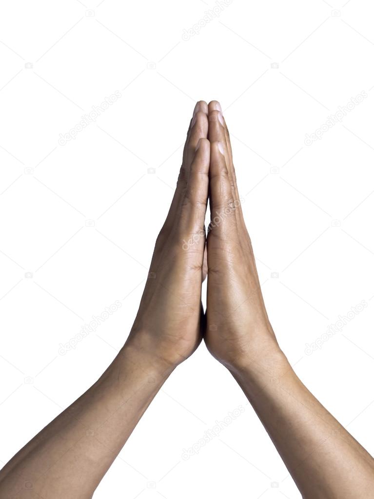 praying hands of a man