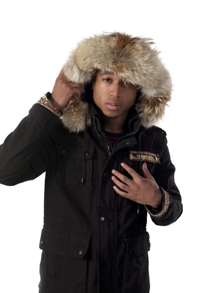Portrait of a teenage boy wearing hood — Stock Photo, Image