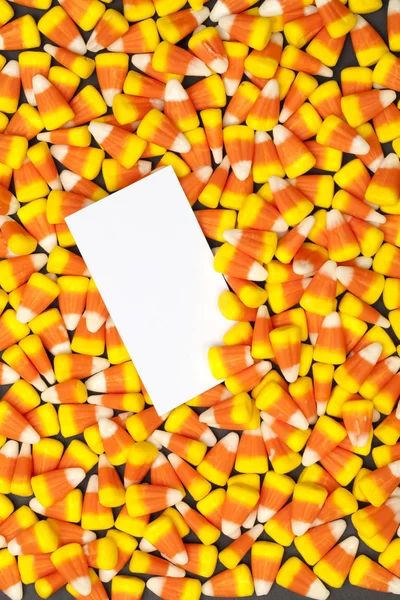 968 candy corns with placard — Stock Photo, Image