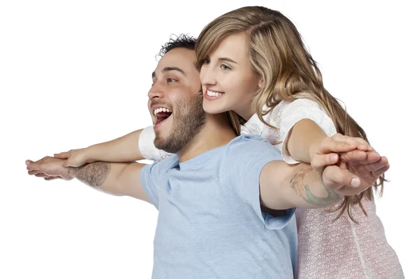 Uma ligação de um casal feliz e doce — Fotografia de Stock