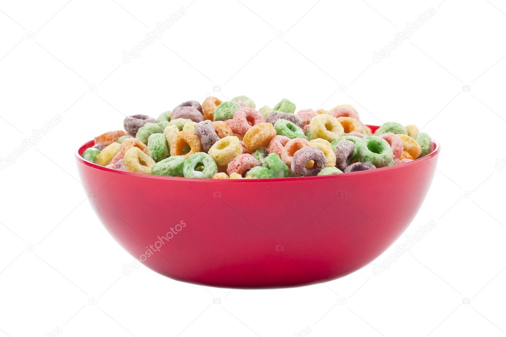 a bowl with colorful cereals