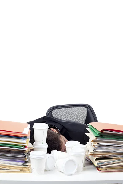 115 uomo d'affari esausto sul lavoro — Foto Stock