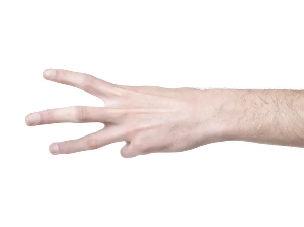 118 mänskliga hand räkna tre — Stockfoto