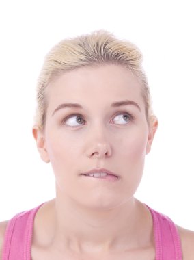 kadın onun dudak ısırma