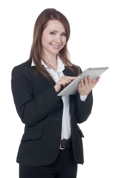 Businesswoman with tablet — Stock Photo, Image