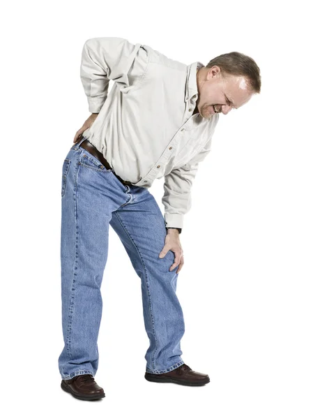 Old man suffering back pain — Stock Photo, Image