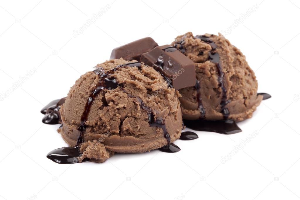 239 chocolate ice cream with chocolate bars and syrup