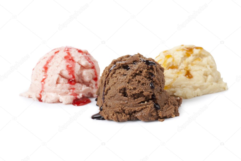 three scoops of ice creams