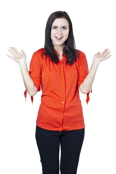 Mujer mostrando su lengua — Foto de Stock