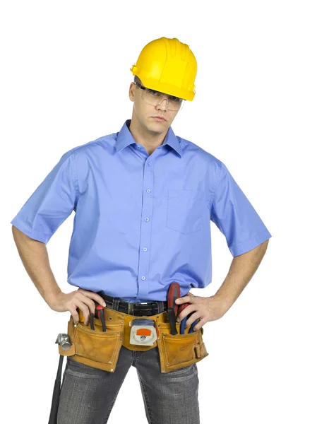 Ayakta inşaat işçisi — Stok fotoğraf