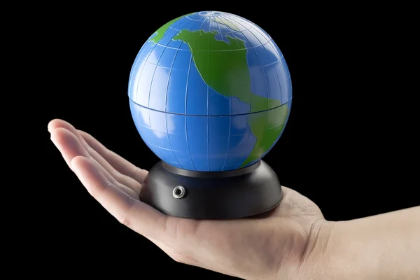 620 hand with globe — Stock Photo, Image