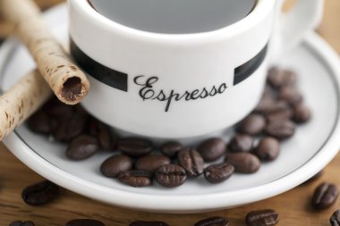 espresso ve kahve çekirdekleri