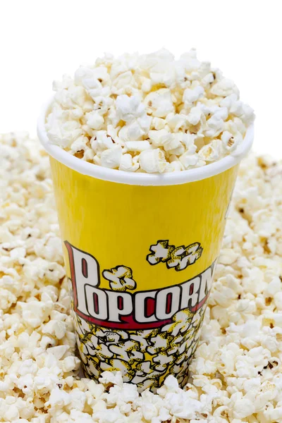 Kýbl popcornu — Stock fotografie