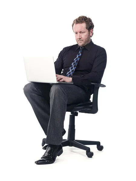 Young doctor working on a laptop — Stock Photo, Image