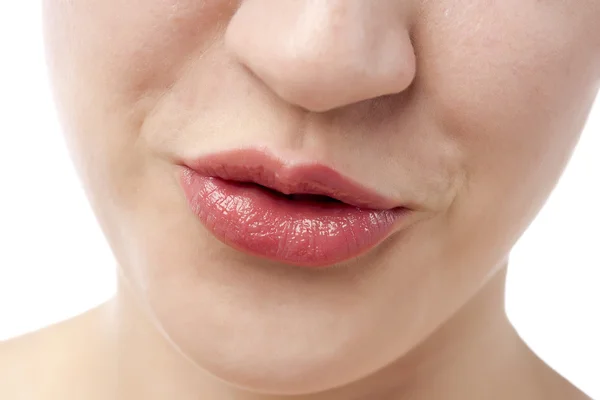 Schmollende weibliche Lippen — Stockfoto