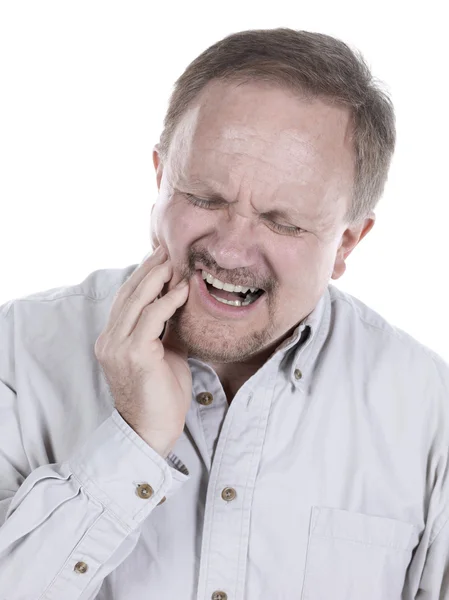 Alter Mann mit Zahnschmerzen — Stockfoto