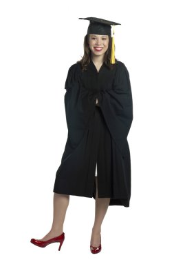 mutlu bir mezun genç