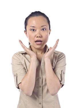 şok bir Asyalı kadın