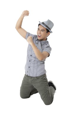 bir kazanan erkek genç