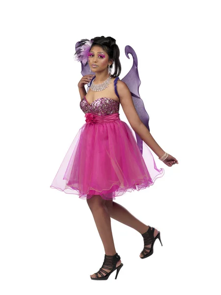 A black beauty woman in a fairy costume — Stock Photo, Image