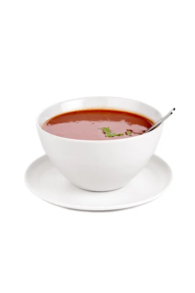 Un tazón de sopa de tomate — Foto de Stock