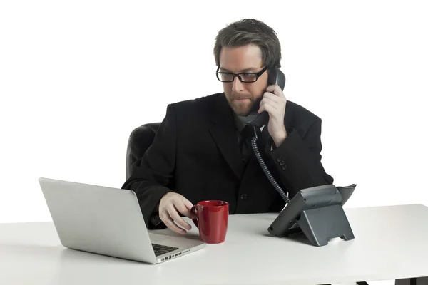 A busy businessman on his office — Stock Photo, Image