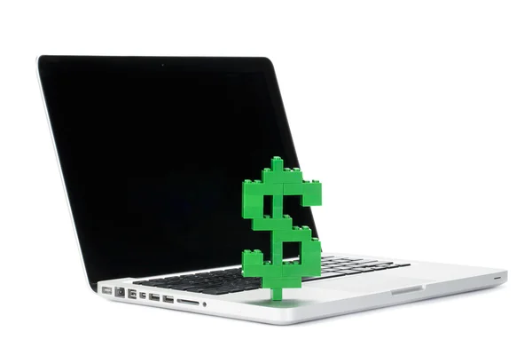 A dollar sign on a laptop — Stock Photo, Image