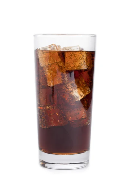 A glass of cola with ice — Stock Photo, Image